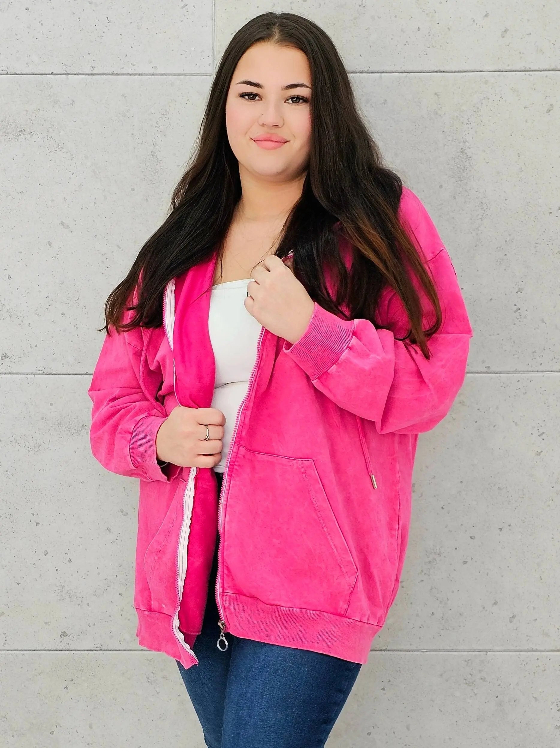 Bluza z efektem sprania z kapturem – moda dla kobiet plus size Stylowa XL