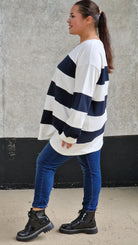 Bluza oversize w szerokie pasy Stylowa XL