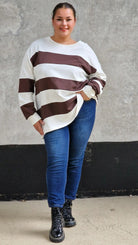 Bluza oversize w szerokie pasy Stylowa XL