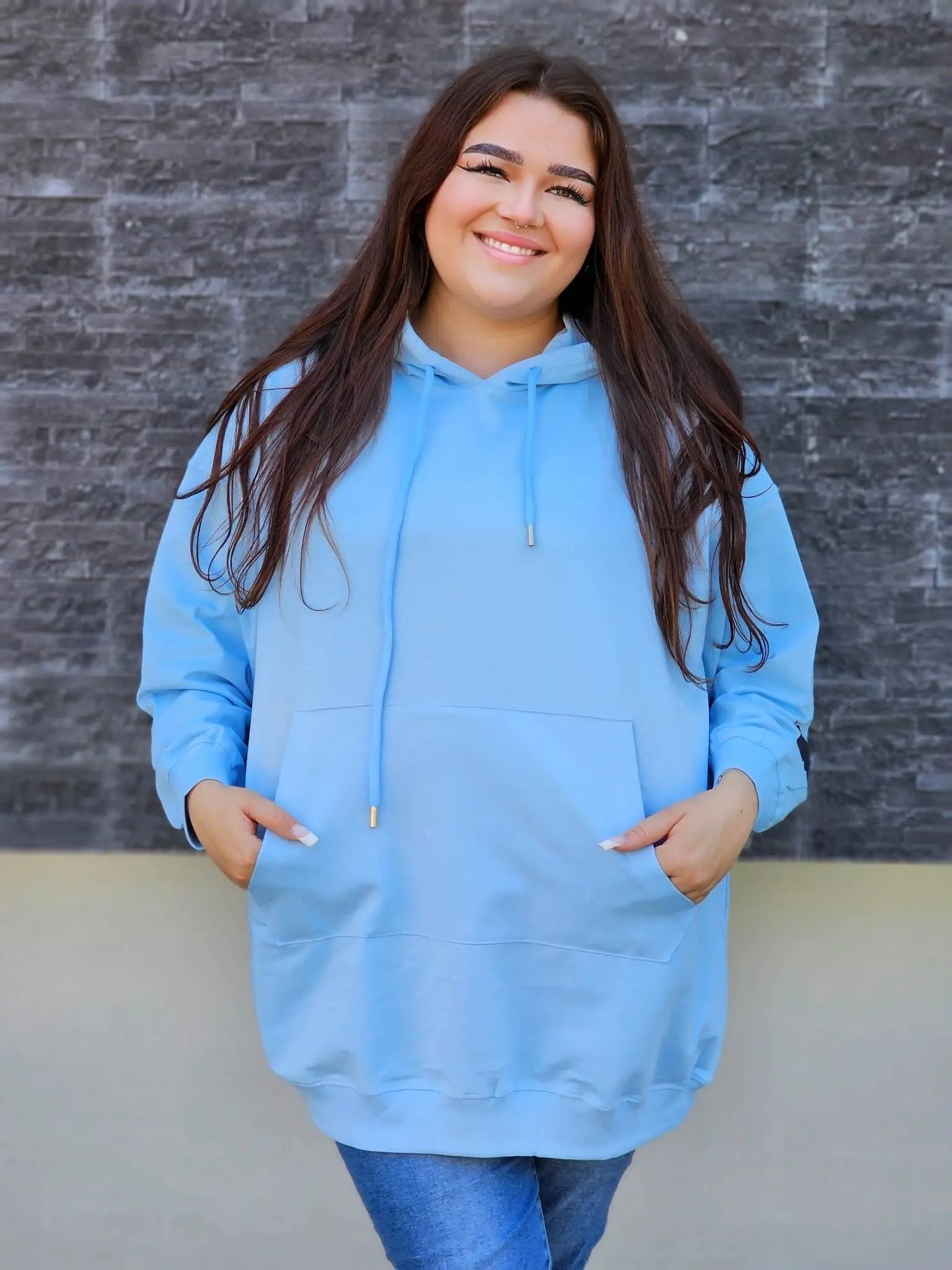 Bluza oversize z nadrukiem Stylowa XL
