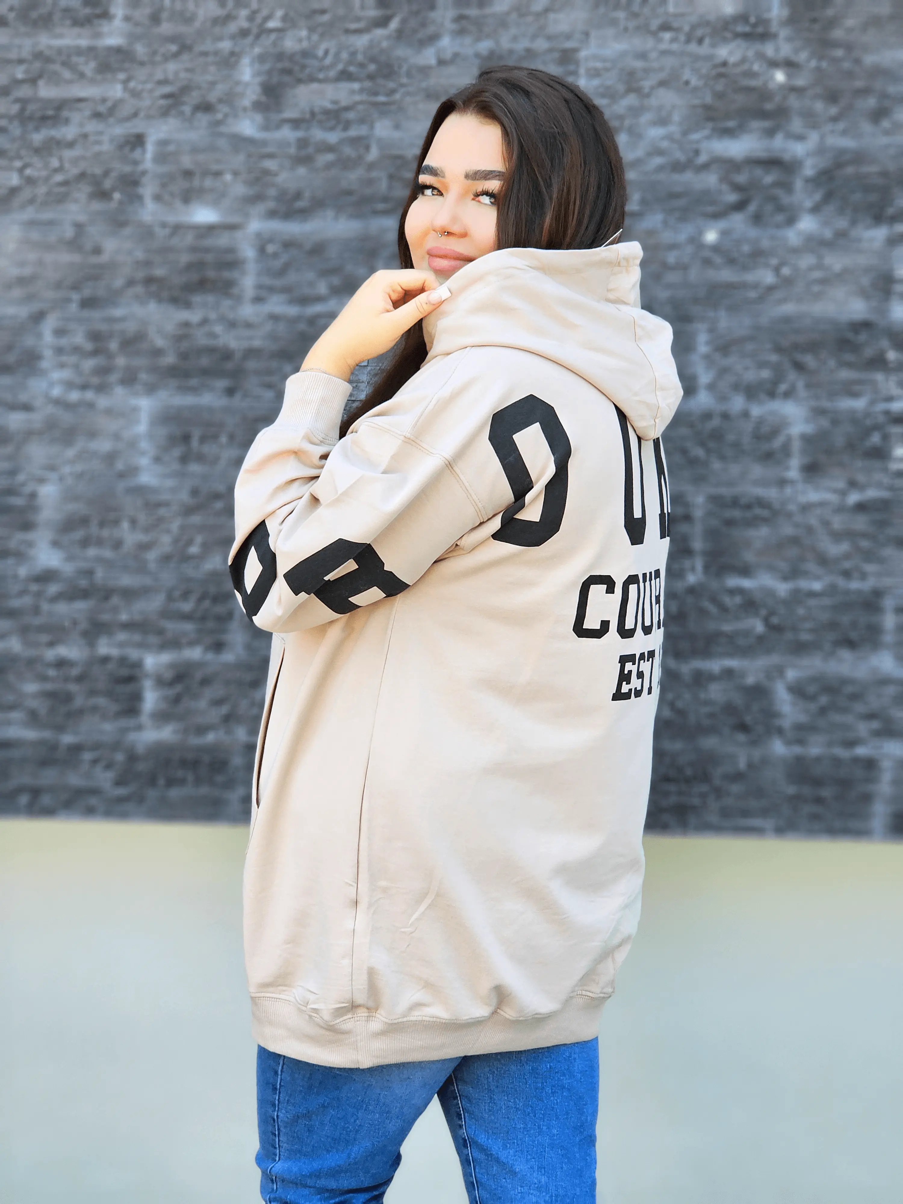 Bluza oversize z nadrukiem Stylowa XL