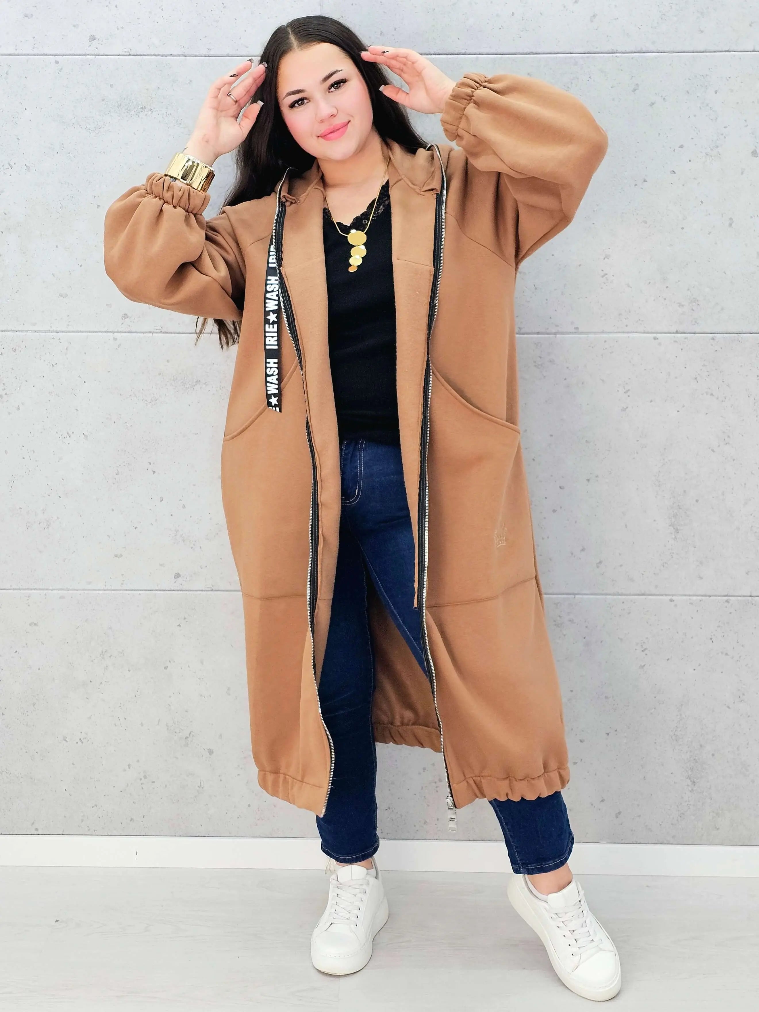 Bluza plus size – modna, oversize’owa bluza z kapturem XXL na chłodniejsze dni Stylowa XL