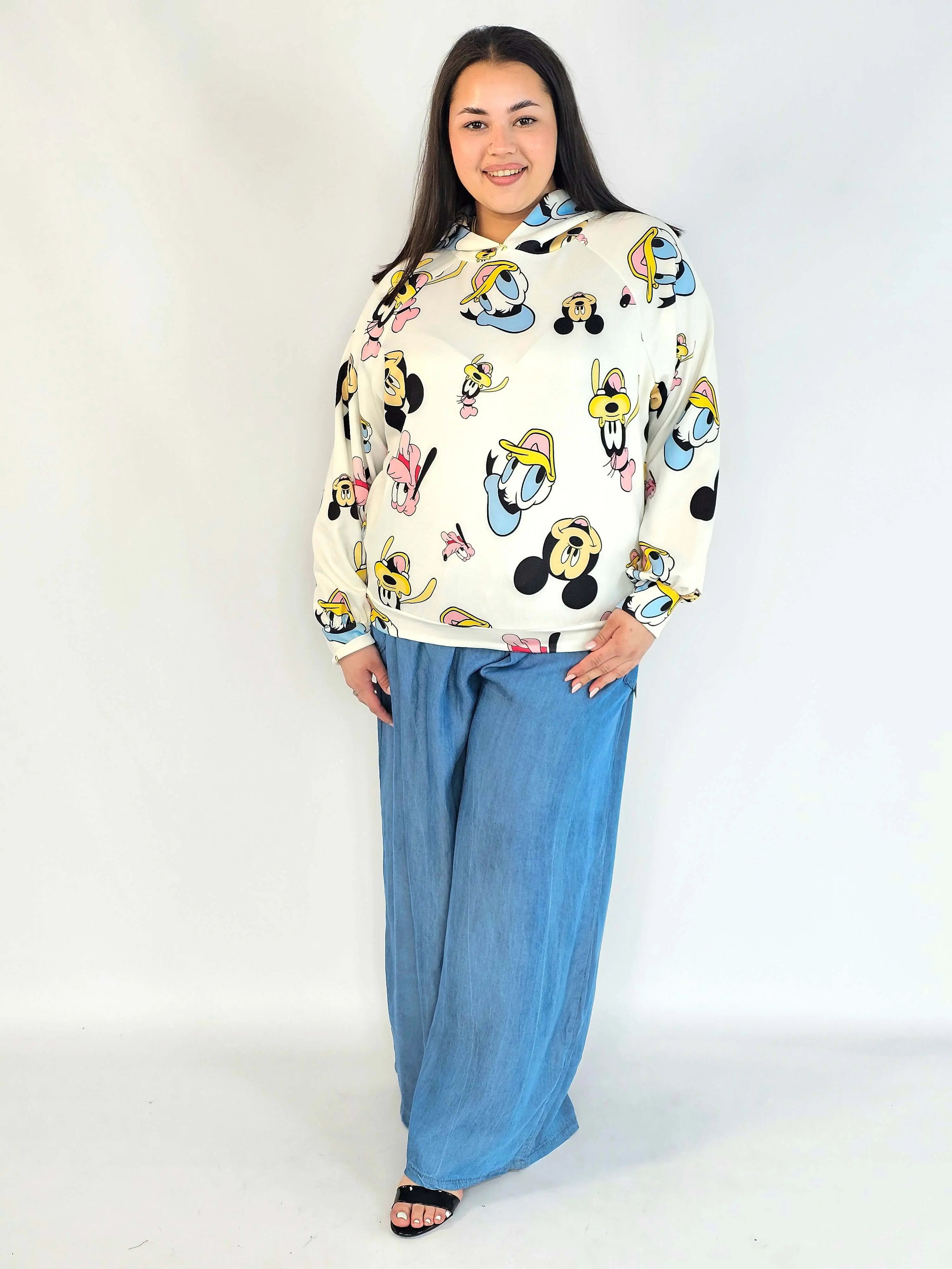 Bluza plus size z kapturem – bluza XXL damska z modnym nadrukiem Stylowa XL