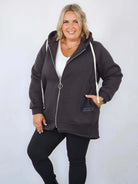Bluza plus size z kapturem na zamek – oversize damska Stylowa XL