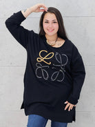 Bluza plus size z kryształkowym zdobieniem Stylowa XL