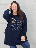 Bluza plus size z kryształkowym zdobieniem Stylowa XL