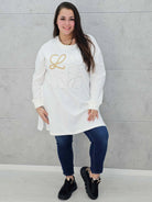 Bluza plus size z kryształkowym zdobieniem Stylowa XL