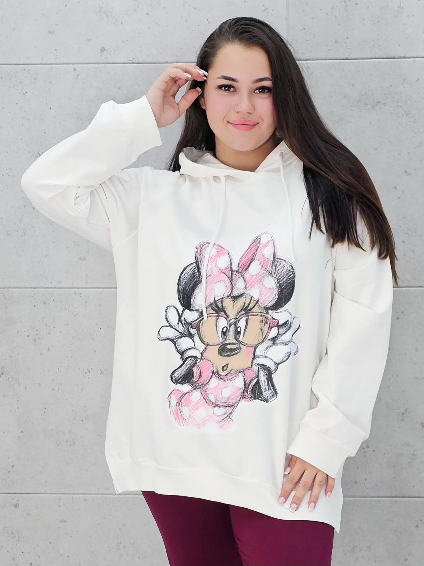 Bluza plus size z nadrukiem Minnie – modny oversize Stylowa XL