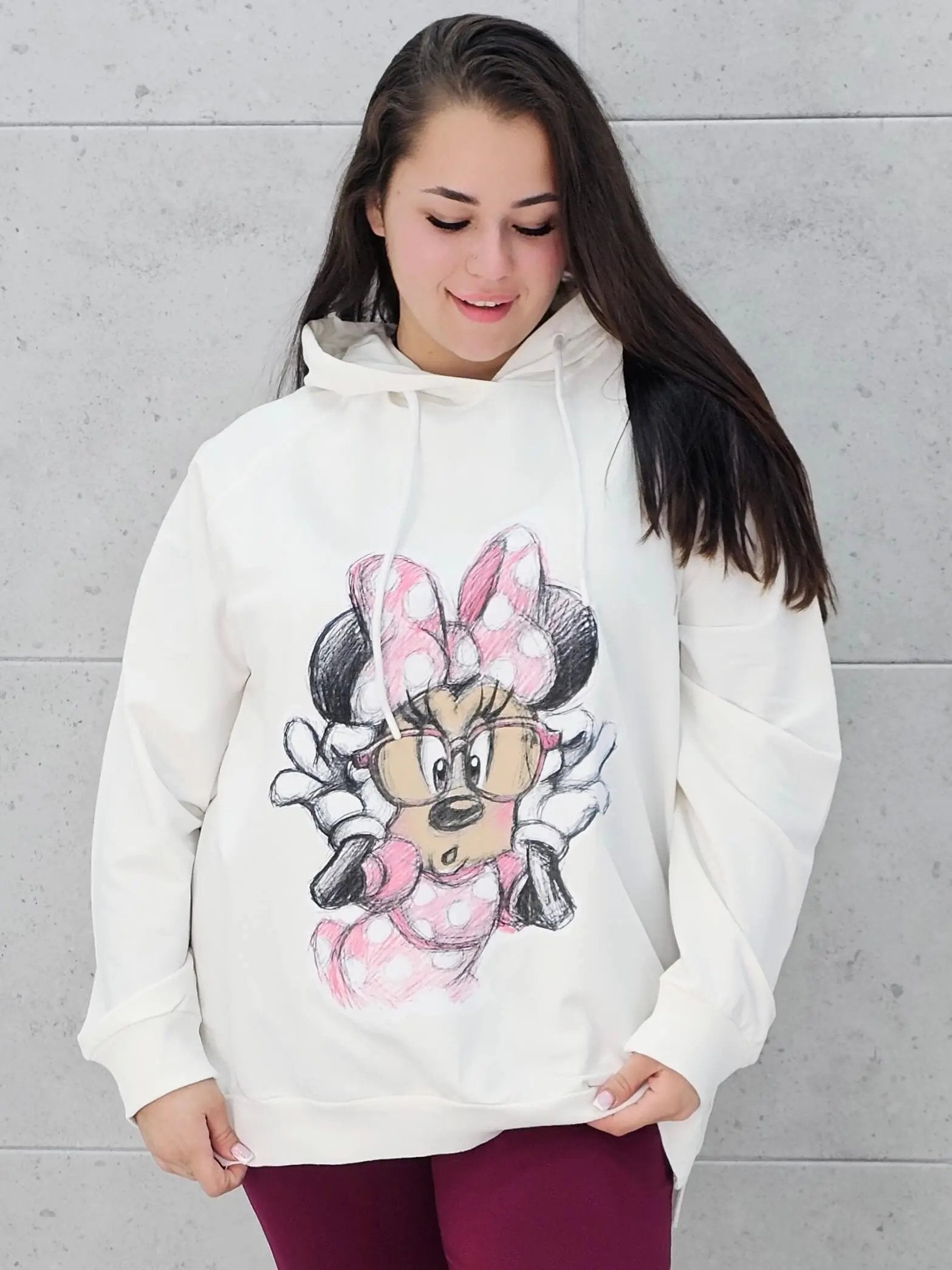 Bluza plus size z nadrukiem Minnie – modny oversize Stylowa XL