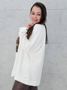 Bluza plus size z nadrukiem makaroników – modna bluza XXL z printem Stylowa XL