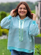 Bluza w paski z kapturem Stylowa XL