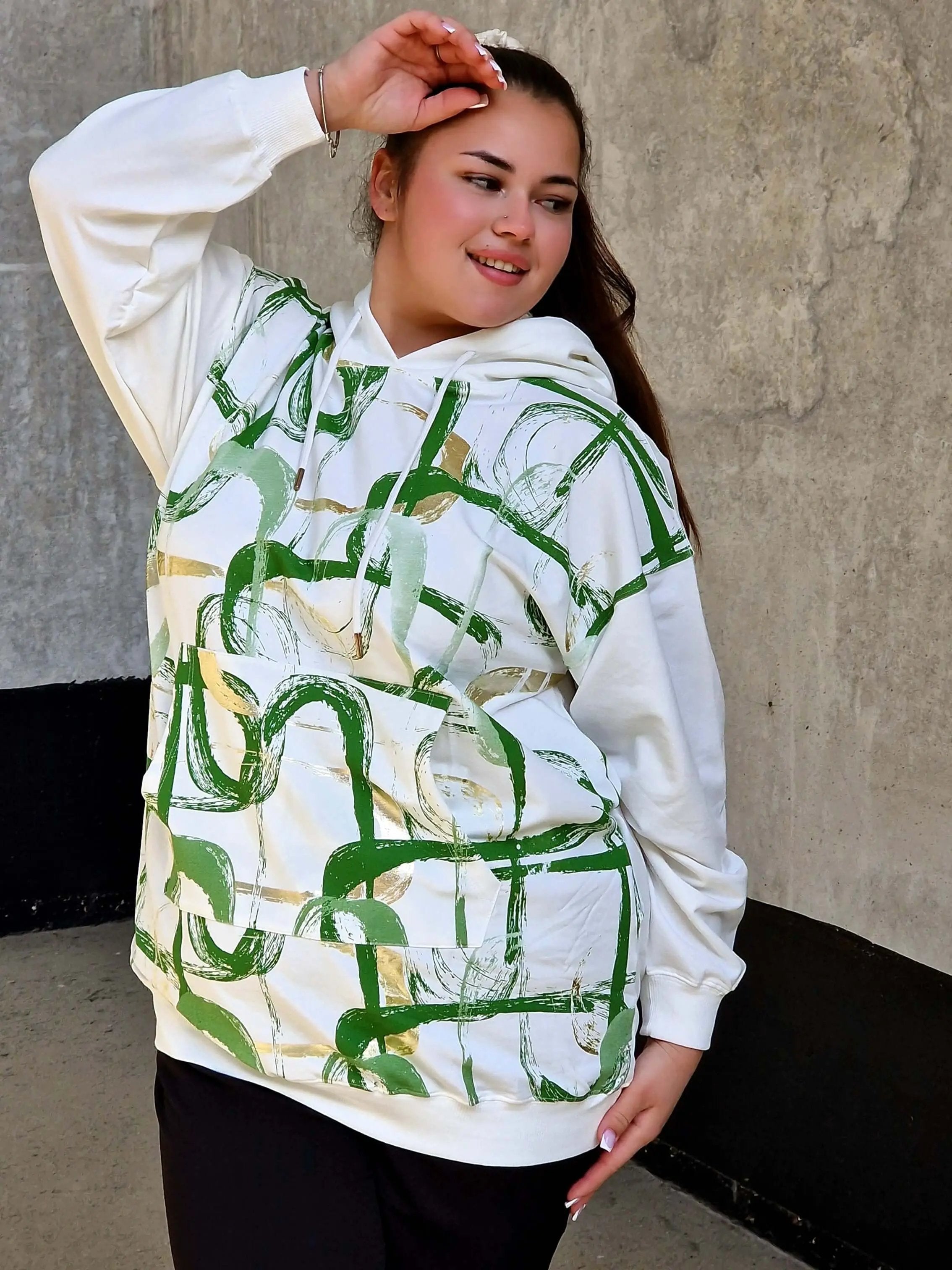 Bluza z abstrakcyjnym printem Stylowa XL