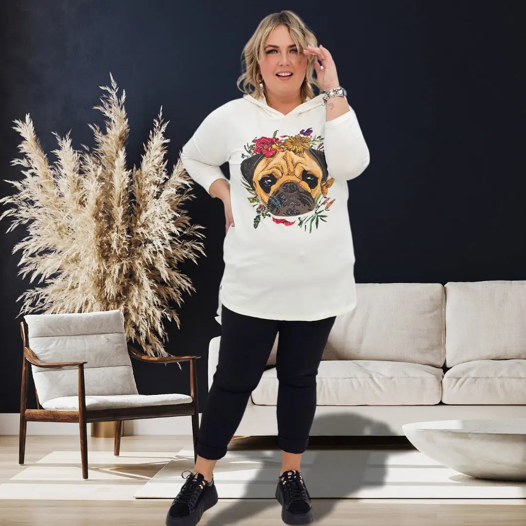 Bluza z aplikacją psa Stylowa XL