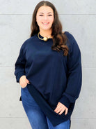 Bluza z dłuższym tyłem XXL – modna bluza plus size dla kobiet Stylowa XL