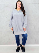 Bluza z dłuższym tyłem XXL – modna bluza plus size dla kobiet Stylowa XL