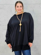 Bluza z dłuższym tyłem XXL – modna bluza plus size dla kobiet Stylowa XL