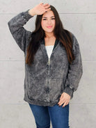 Bluza z efektem sprania z kapturem – moda dla kobiet plus size Stylowa XL