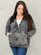 Bluza z efektem sprania z kapturem – moda dla kobiet plus size Stylowa XL