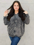 Bluza z efektem sprania z kapturem – moda dla kobiet plus size Stylowa XL