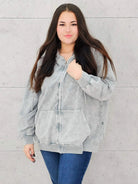 Bluza z efektem sprania z kapturem – moda dla kobiet plus size Stylowa XL