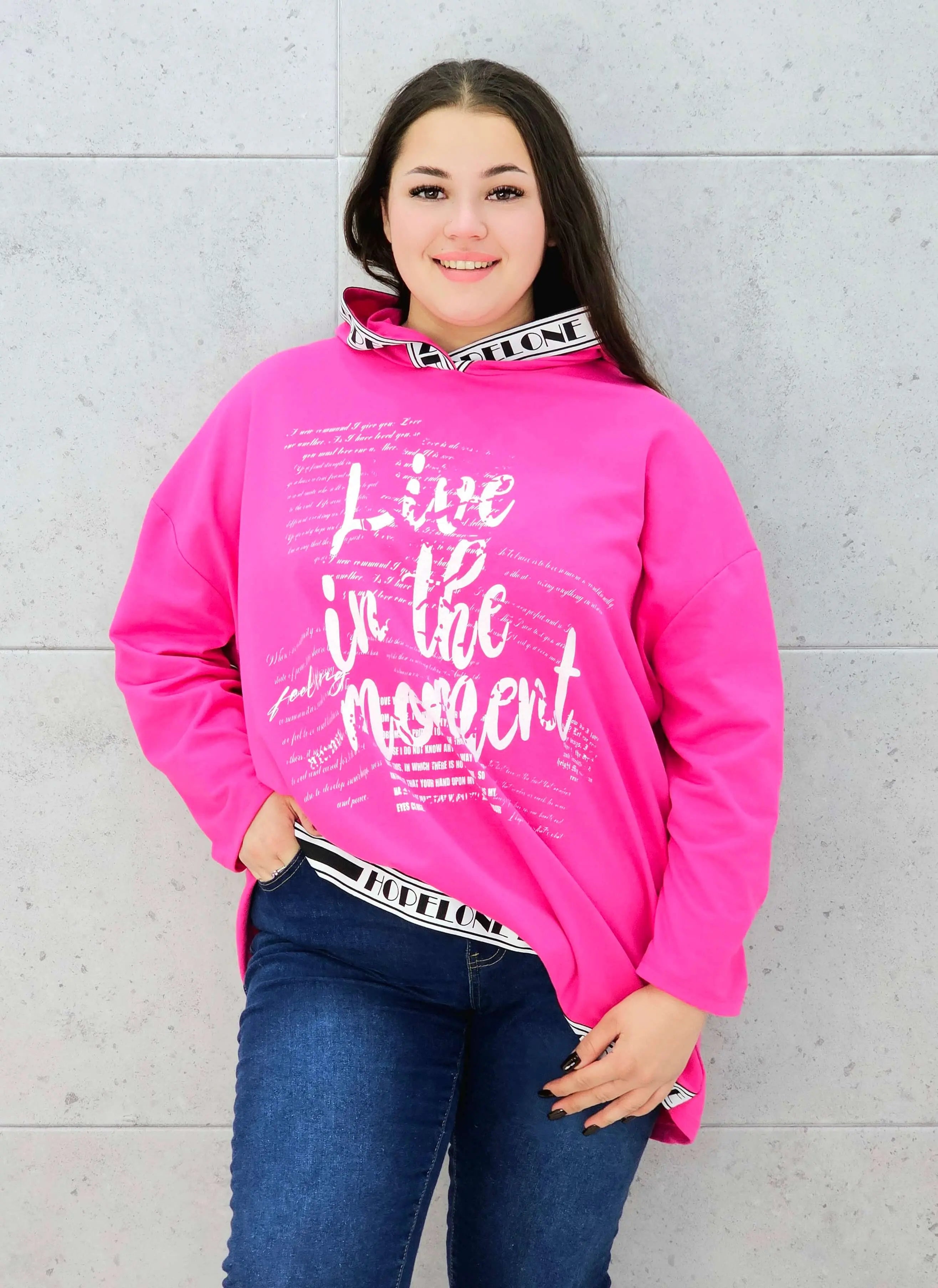 Bluza z kapturem i wstawkami napisów Stylowa XL