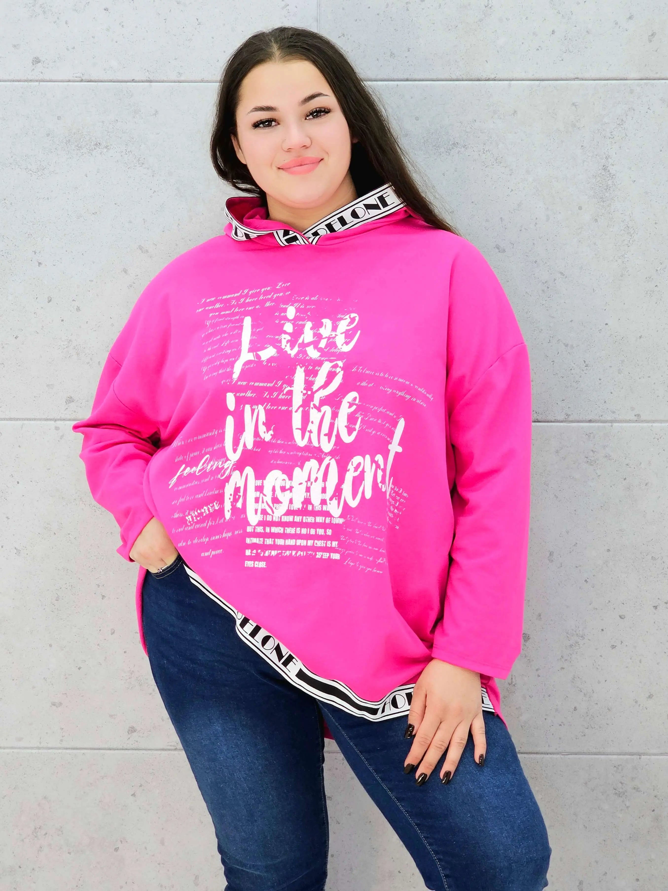 Bluza z kapturem i wstawkami napisów Stylowa XL