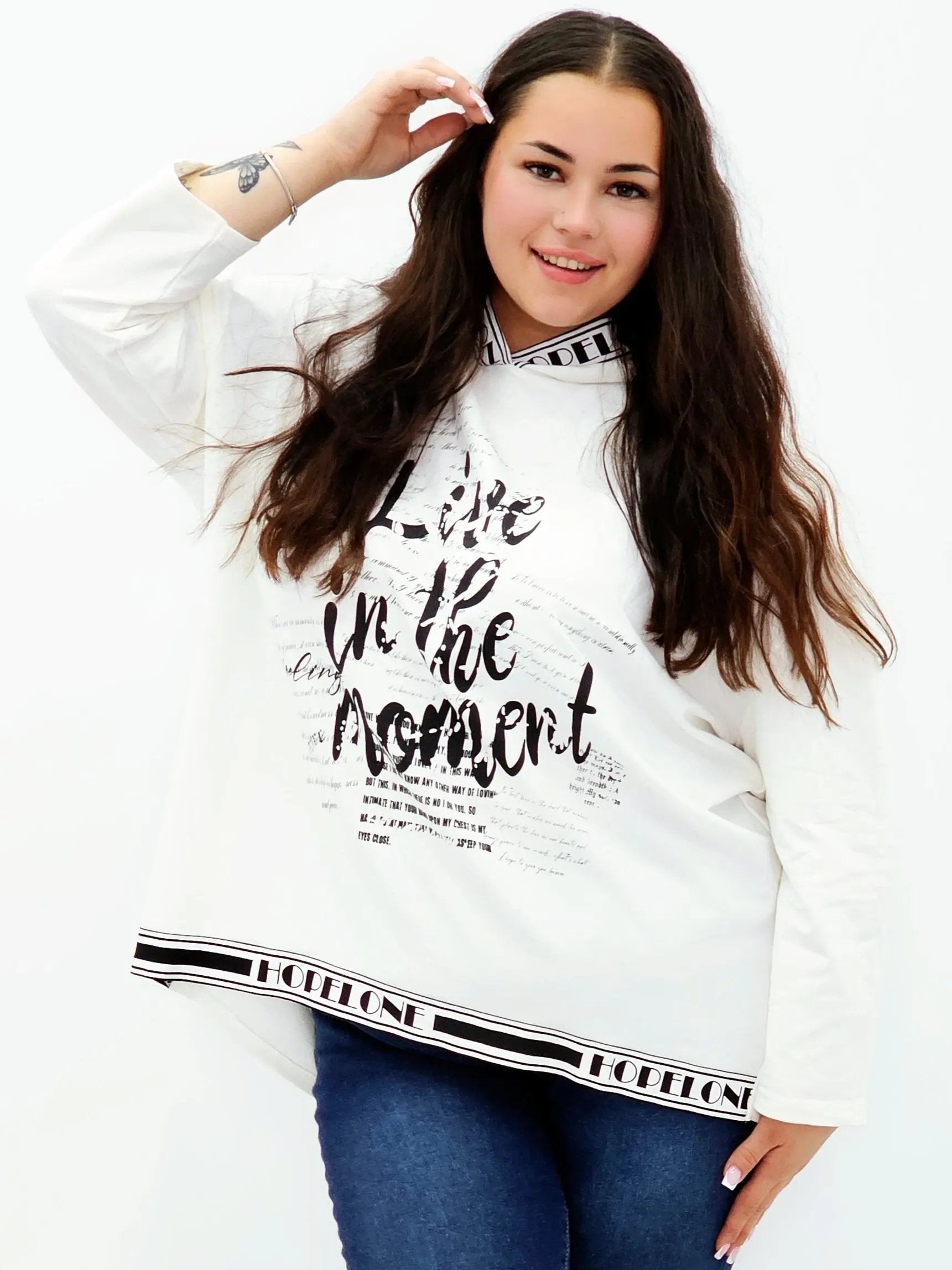 Bluza z kapturem i wstawkami napisów Stylowa XL