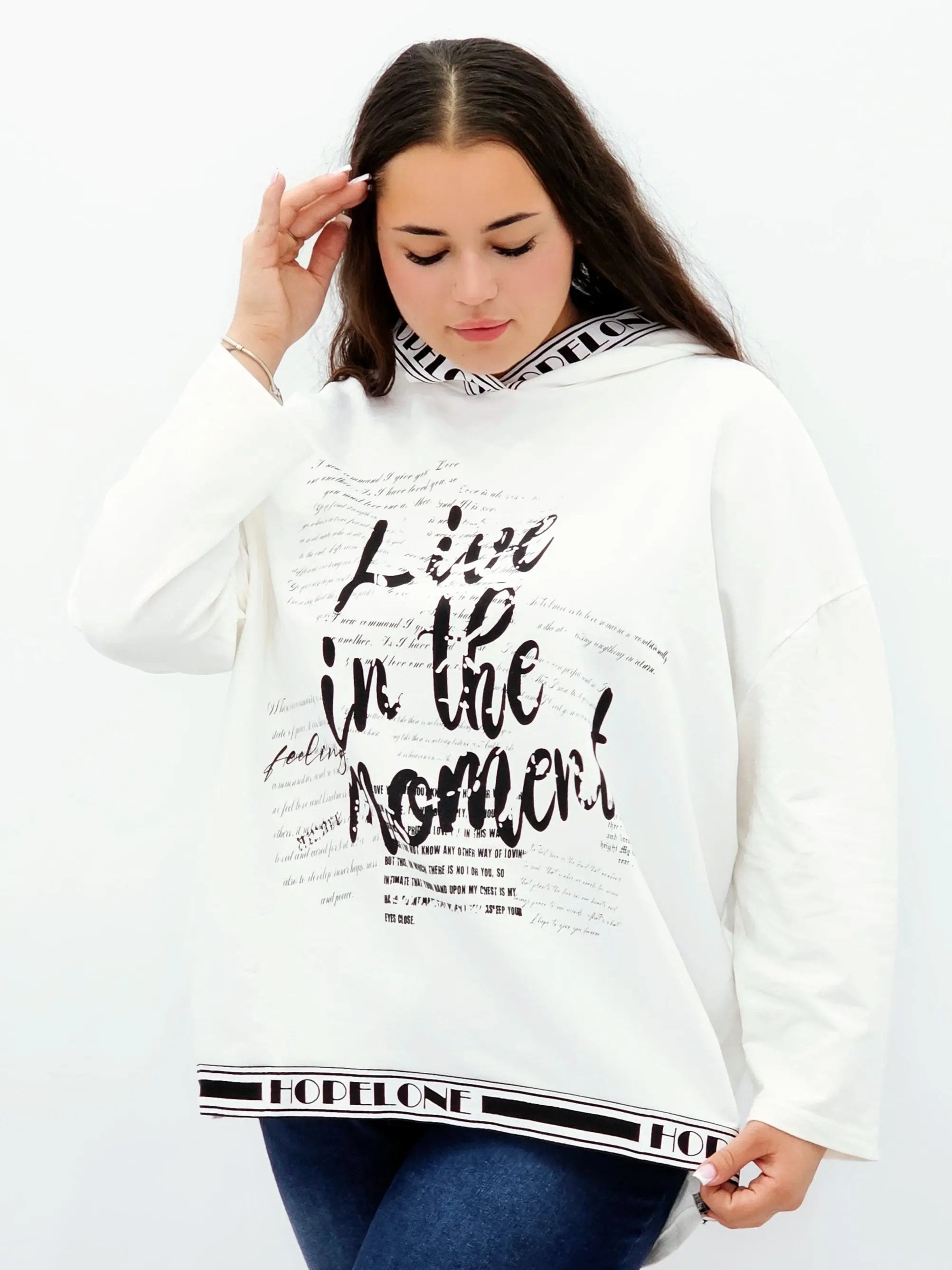 Bluza z kapturem i wstawkami napisów Stylowa XL