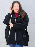 Bluza z kapturem na suwak plus size Stylowa XL