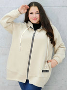 Bluza z kapturem na suwak plus size Stylowa XL