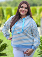 Bluza z kapturem w paski Stylowa XL