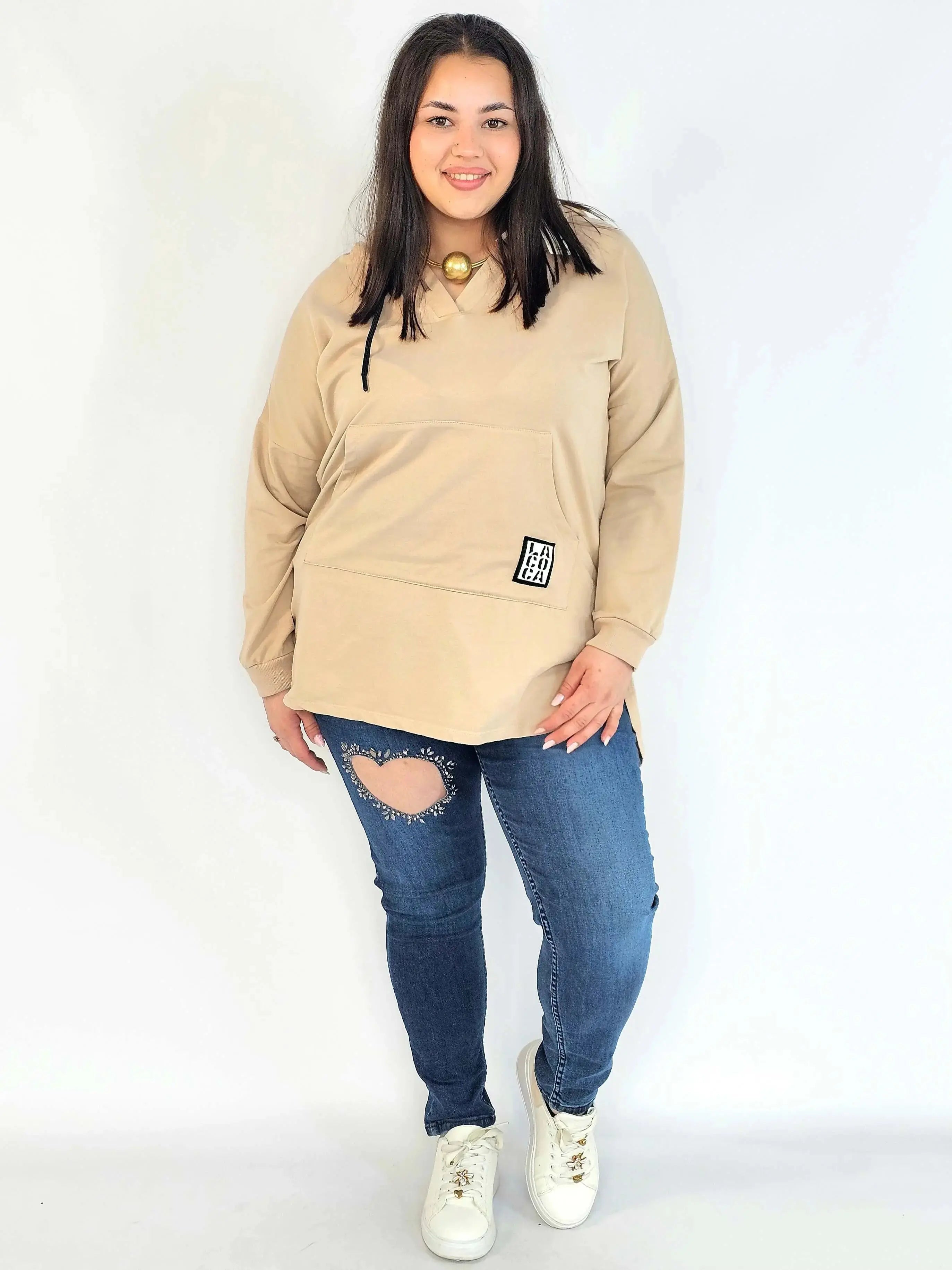 Bluza z kapturem z kieszenią kangurką Stylowa XL
