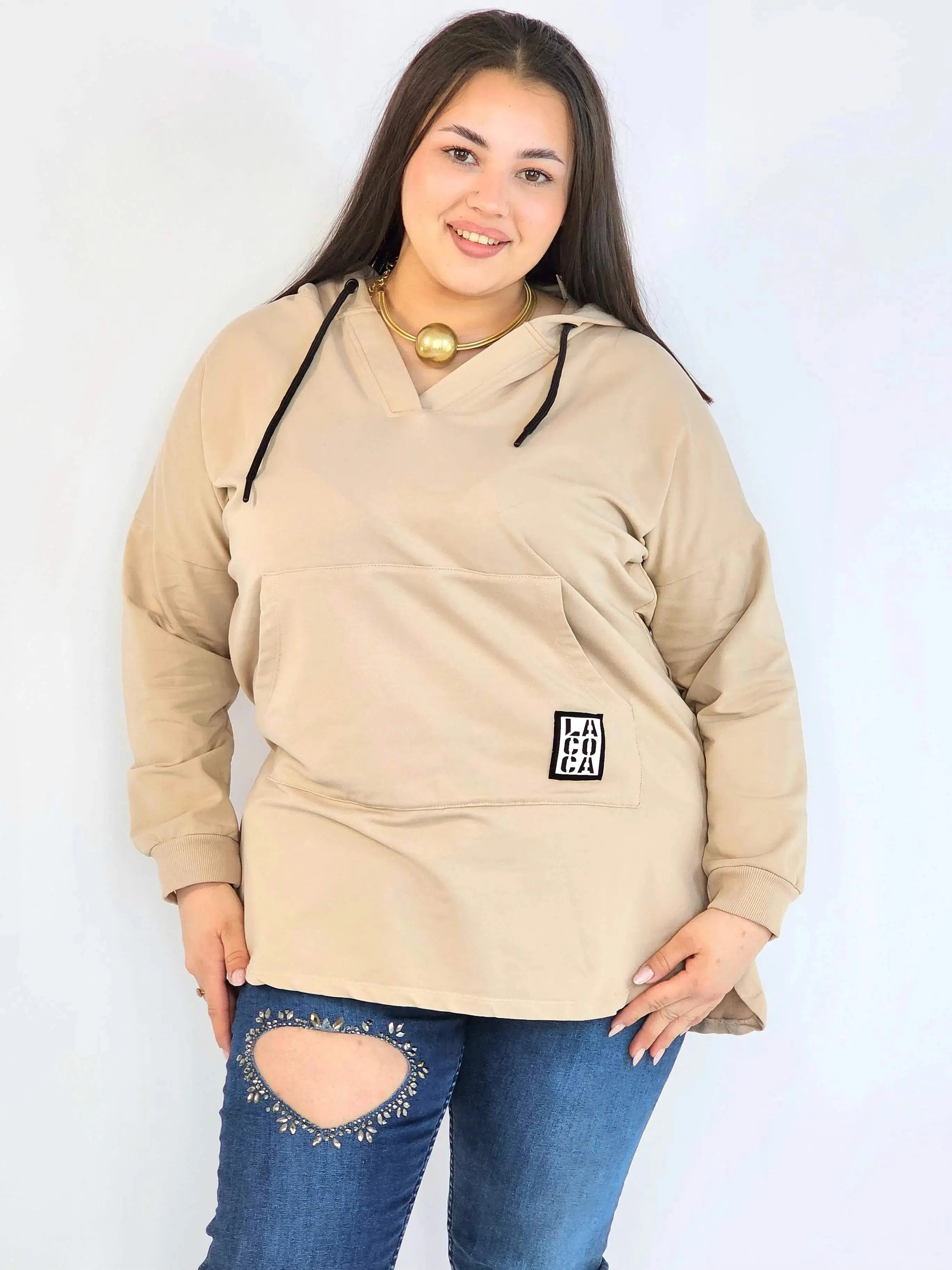 Bluza z kapturem z kieszenią kangurką Stylowa XL