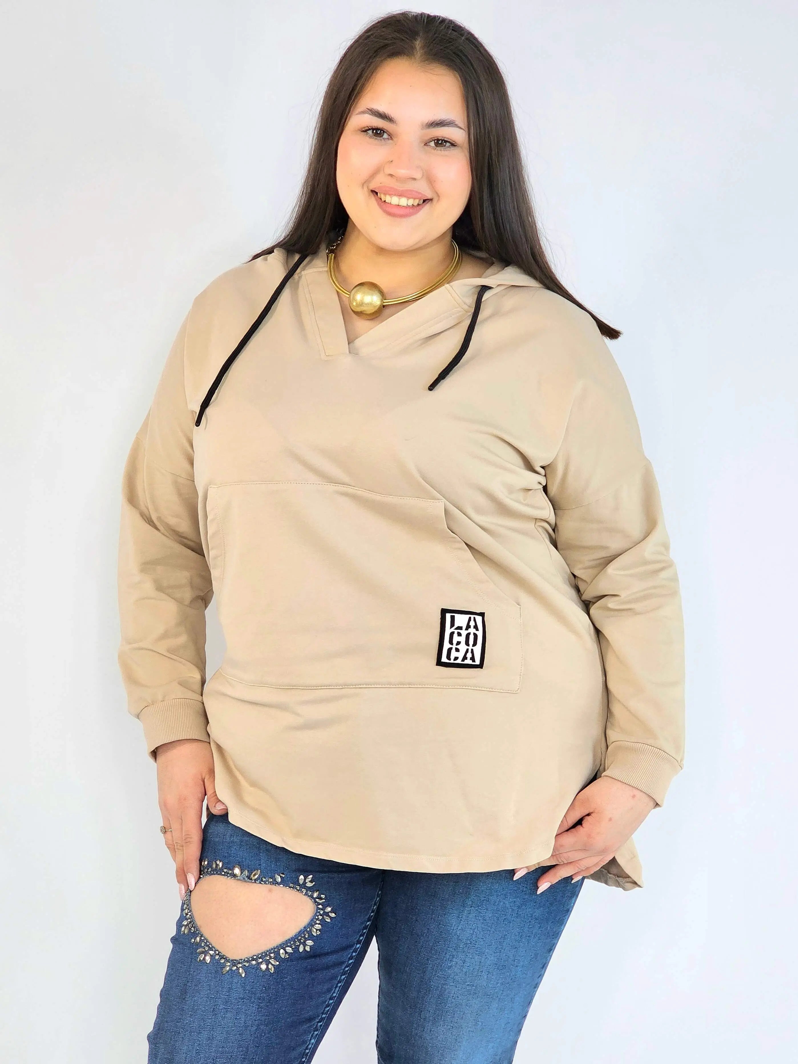 Bluza z kapturem z kieszenią kangurką Stylowa XL