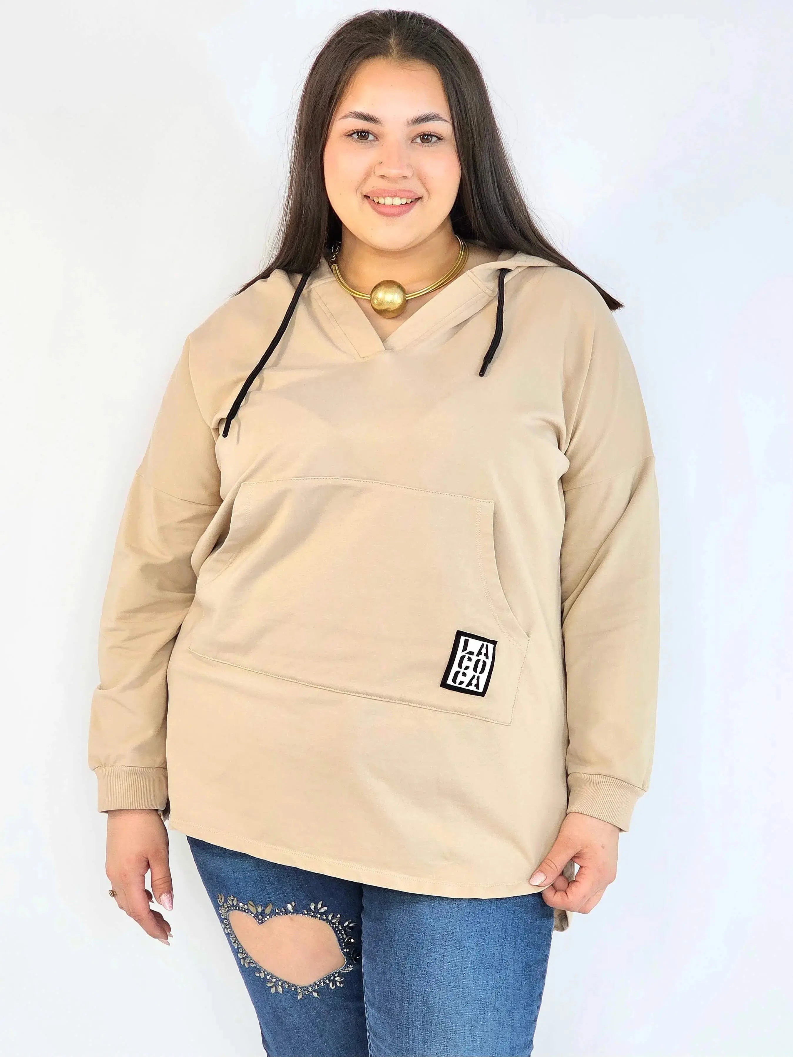 Bluza z kapturem z kieszenią kangurką Stylowa XL