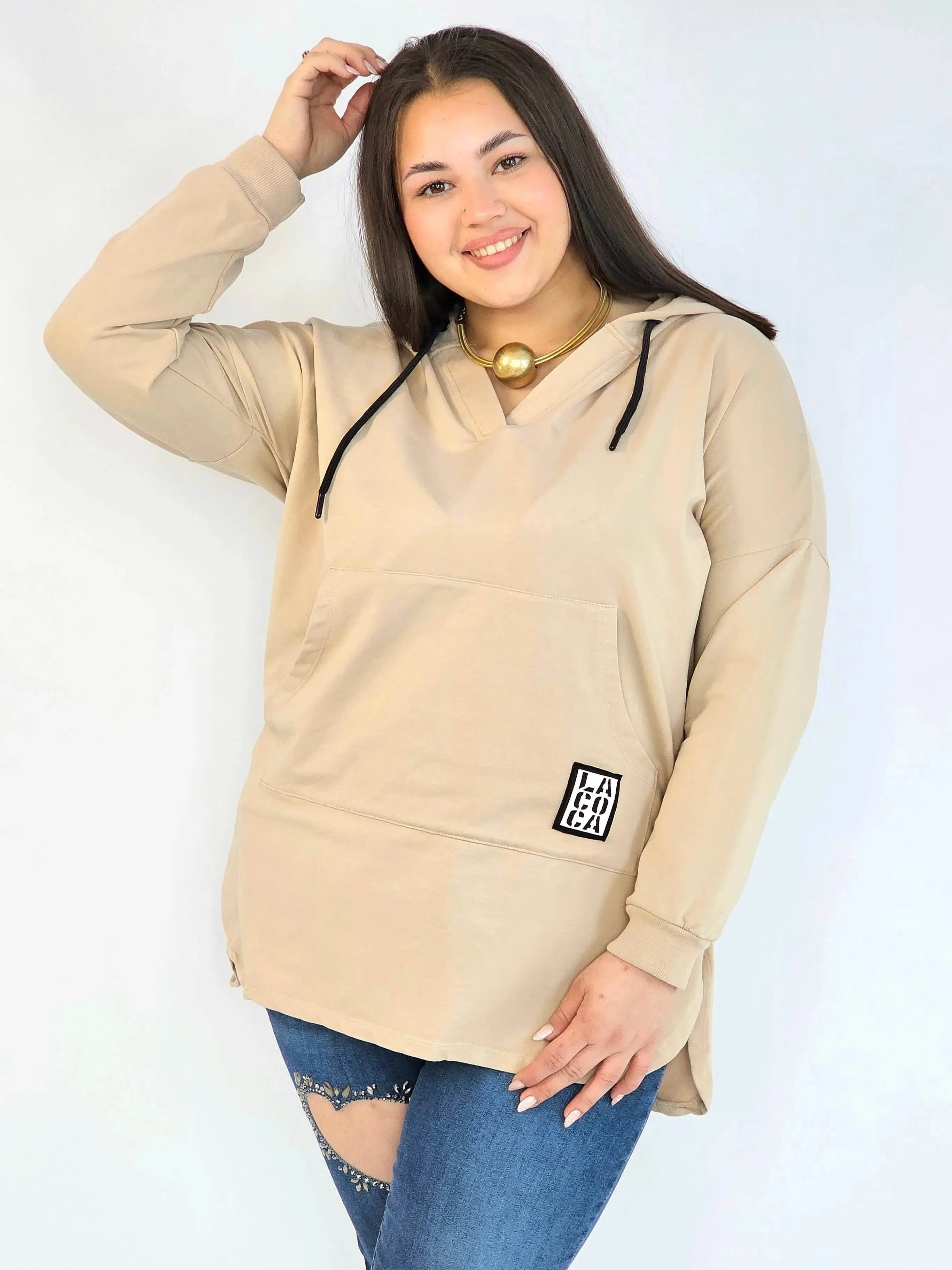 Bluza z kapturem z kieszenią kangurką Stylowa XL