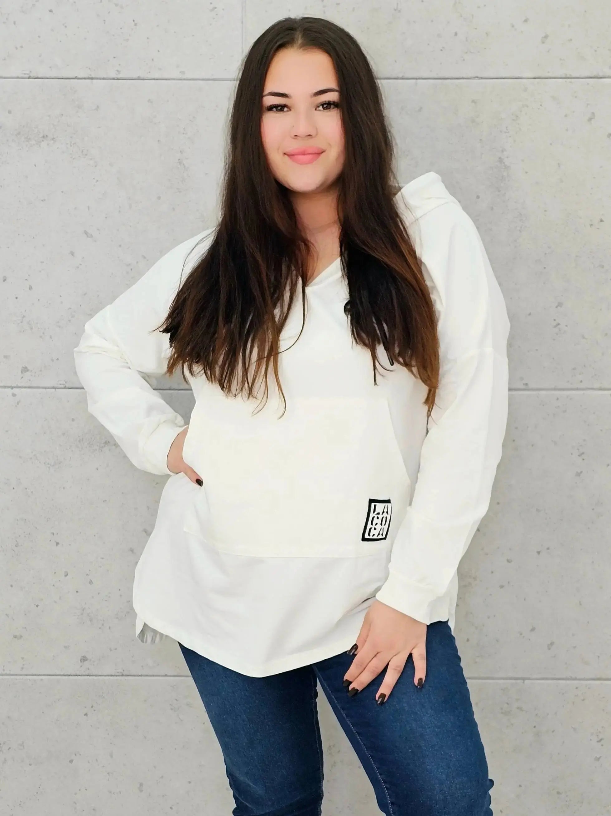 Bluza z kapturem z kieszenią kangurką Stylowa XL