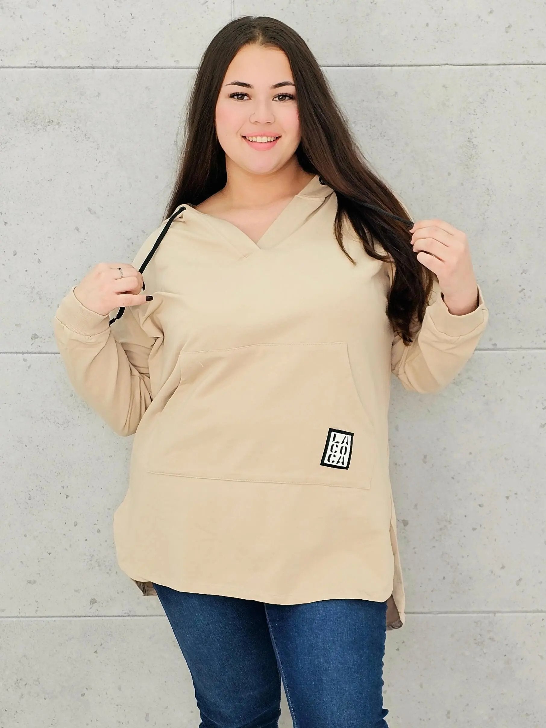 Bluza z kapturem z kieszenią kangurką Stylowa XL