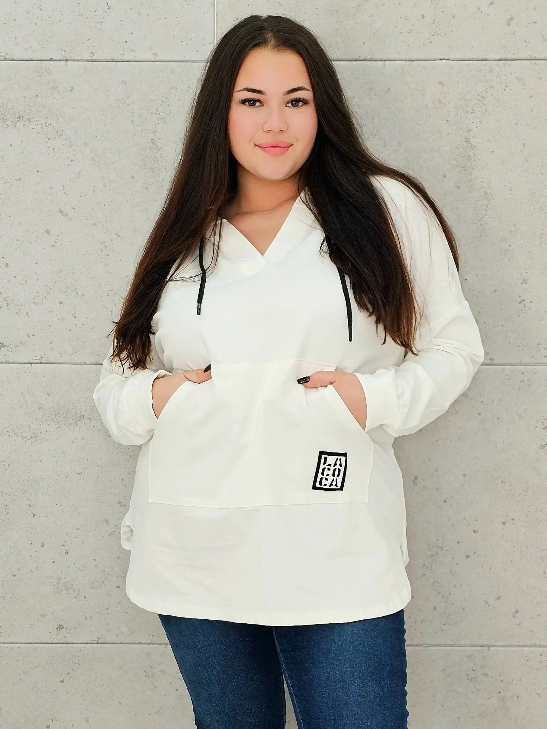 Bluza z kapturem z kieszenią kangurką Stylowa XL