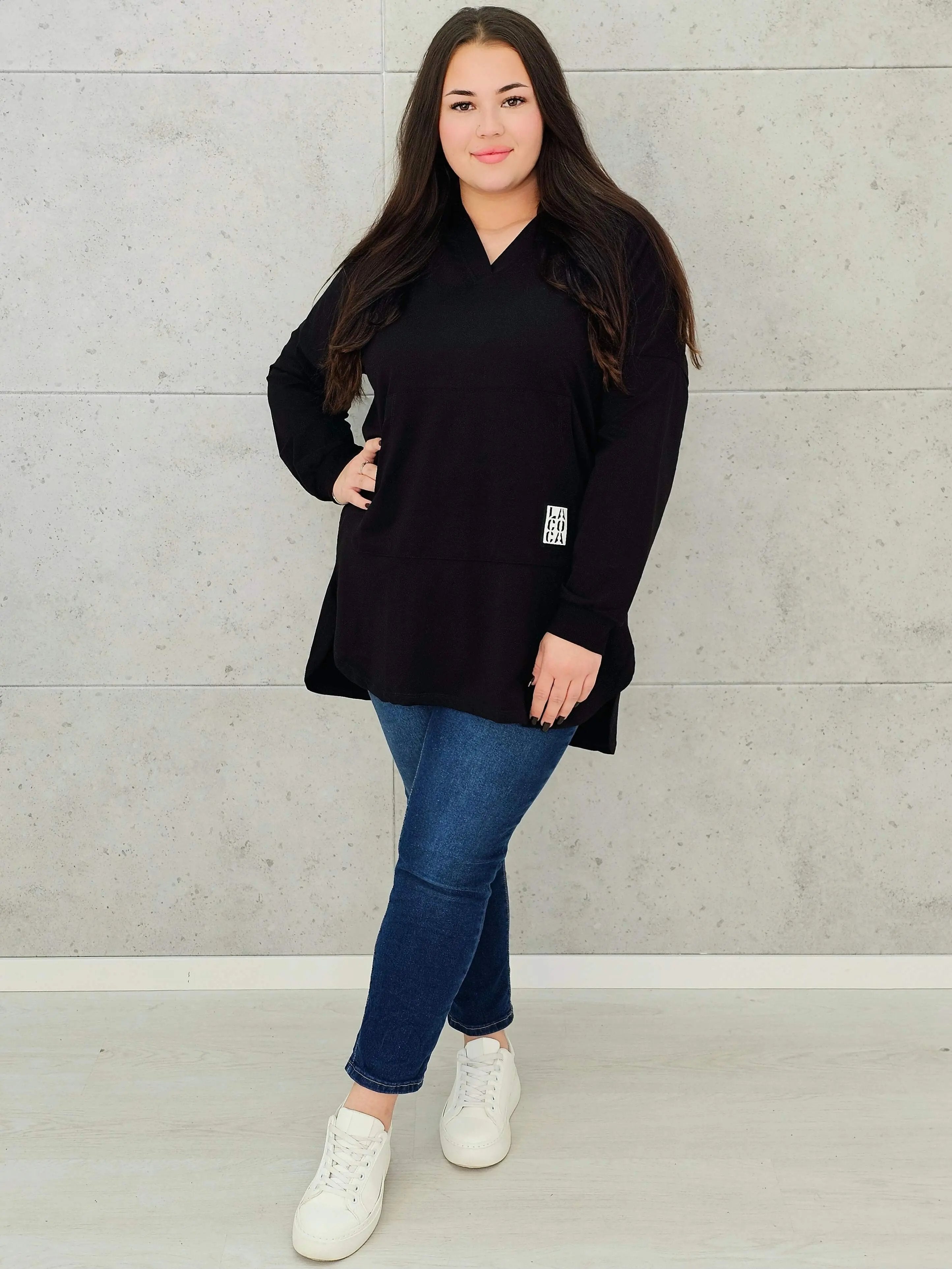 Bluza z kapturem z kieszenią kangurką Stylowa XL