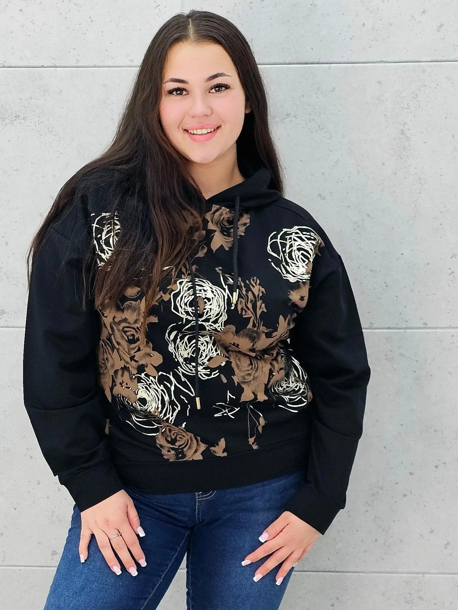 Bluza z kwiatowym nadrukiem Stylowa XL