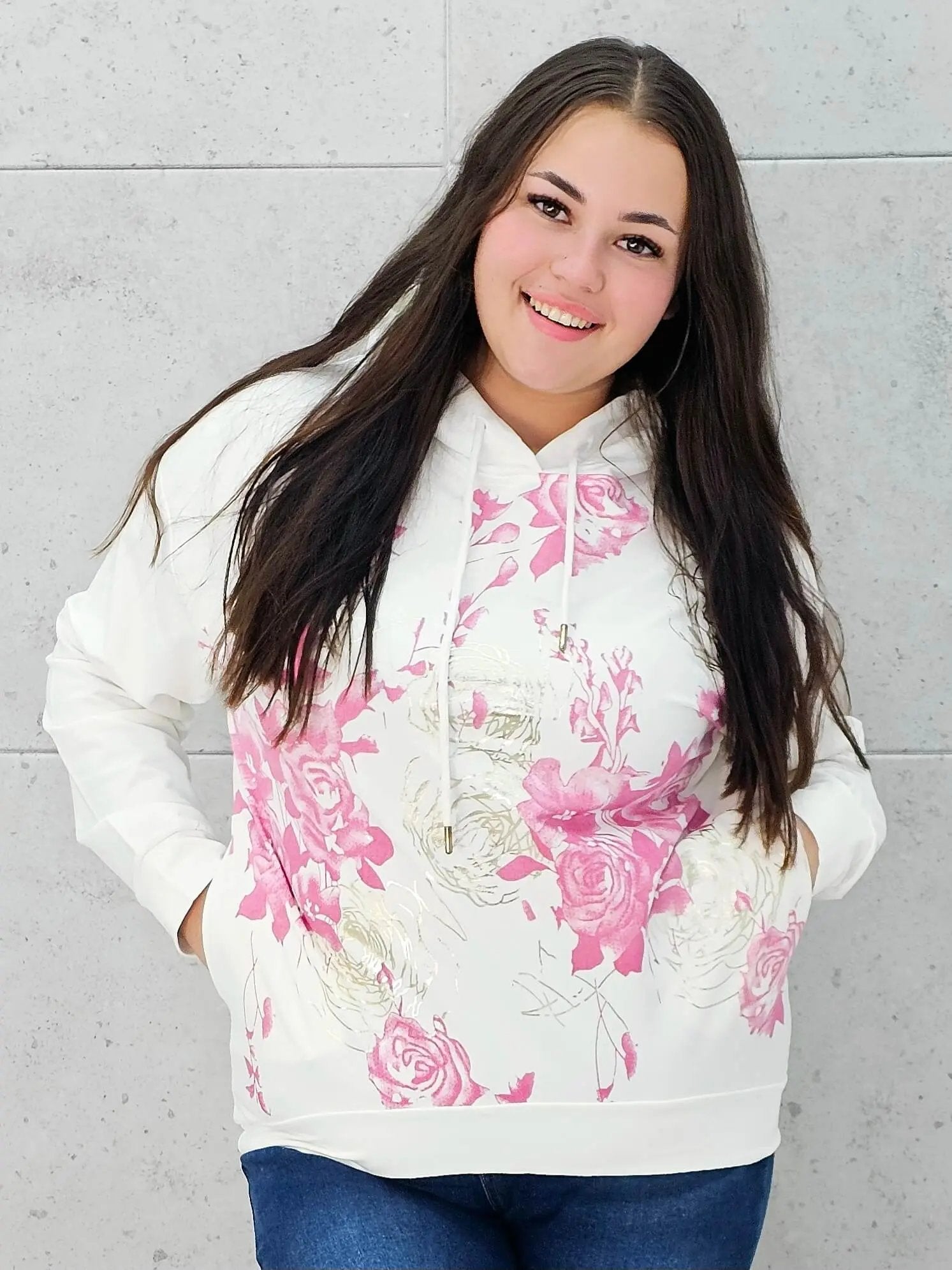 Bluza z kwiatowym nadrukiem Stylowa XL