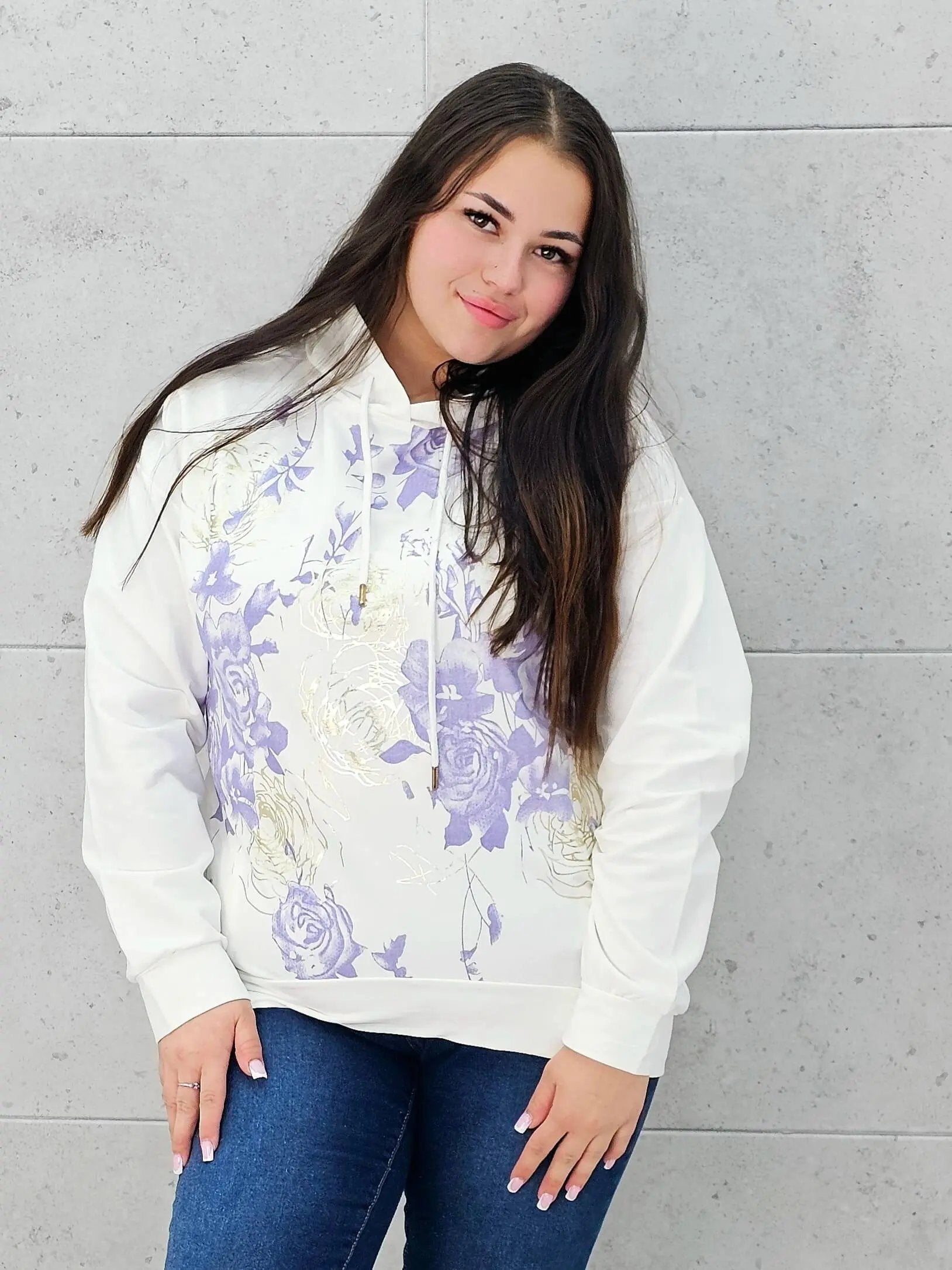 Bluza z kwiatowym nadrukiem Stylowa XL