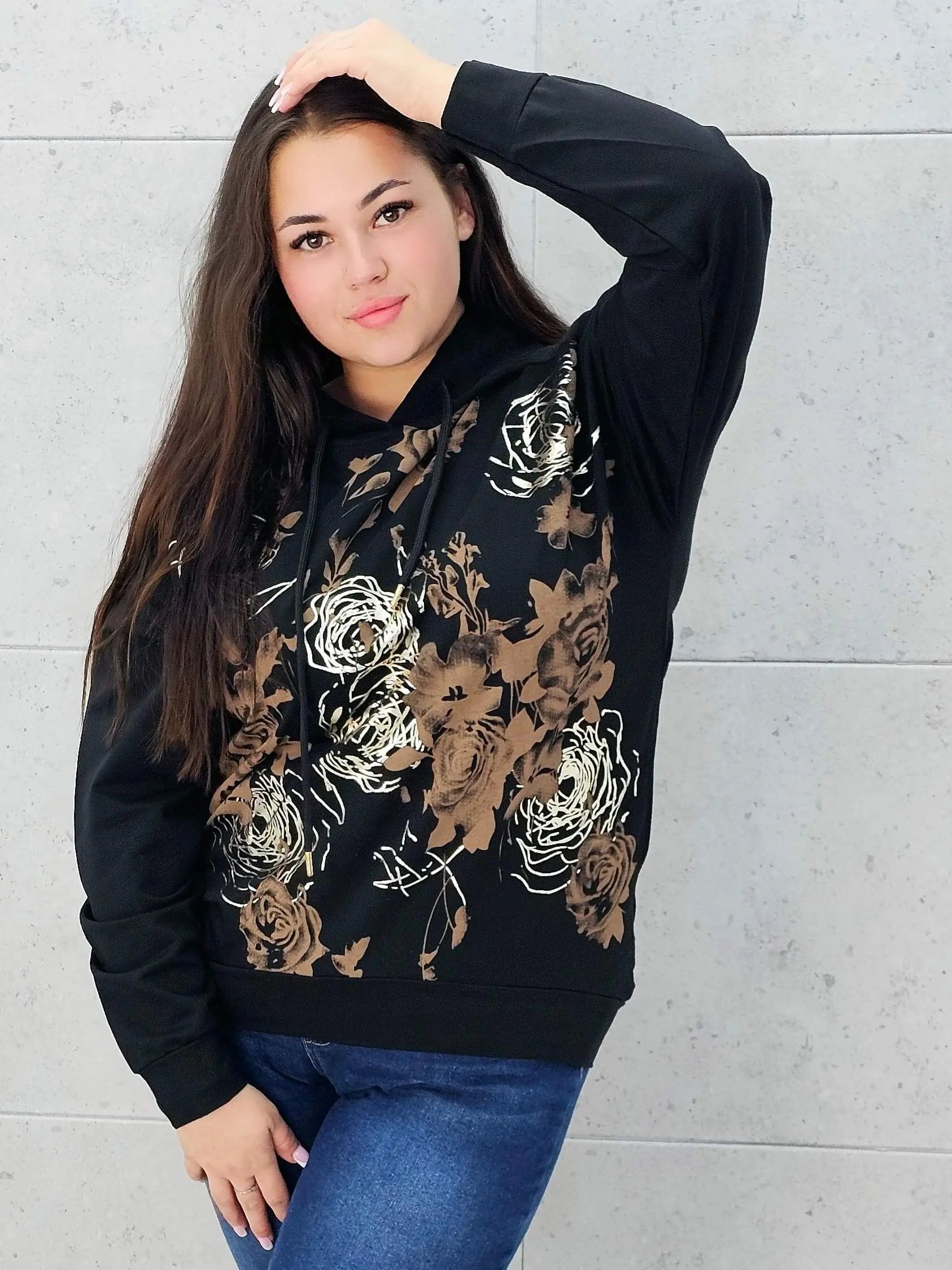 Bluza z kwiatowym nadrukiem Stylowa XL