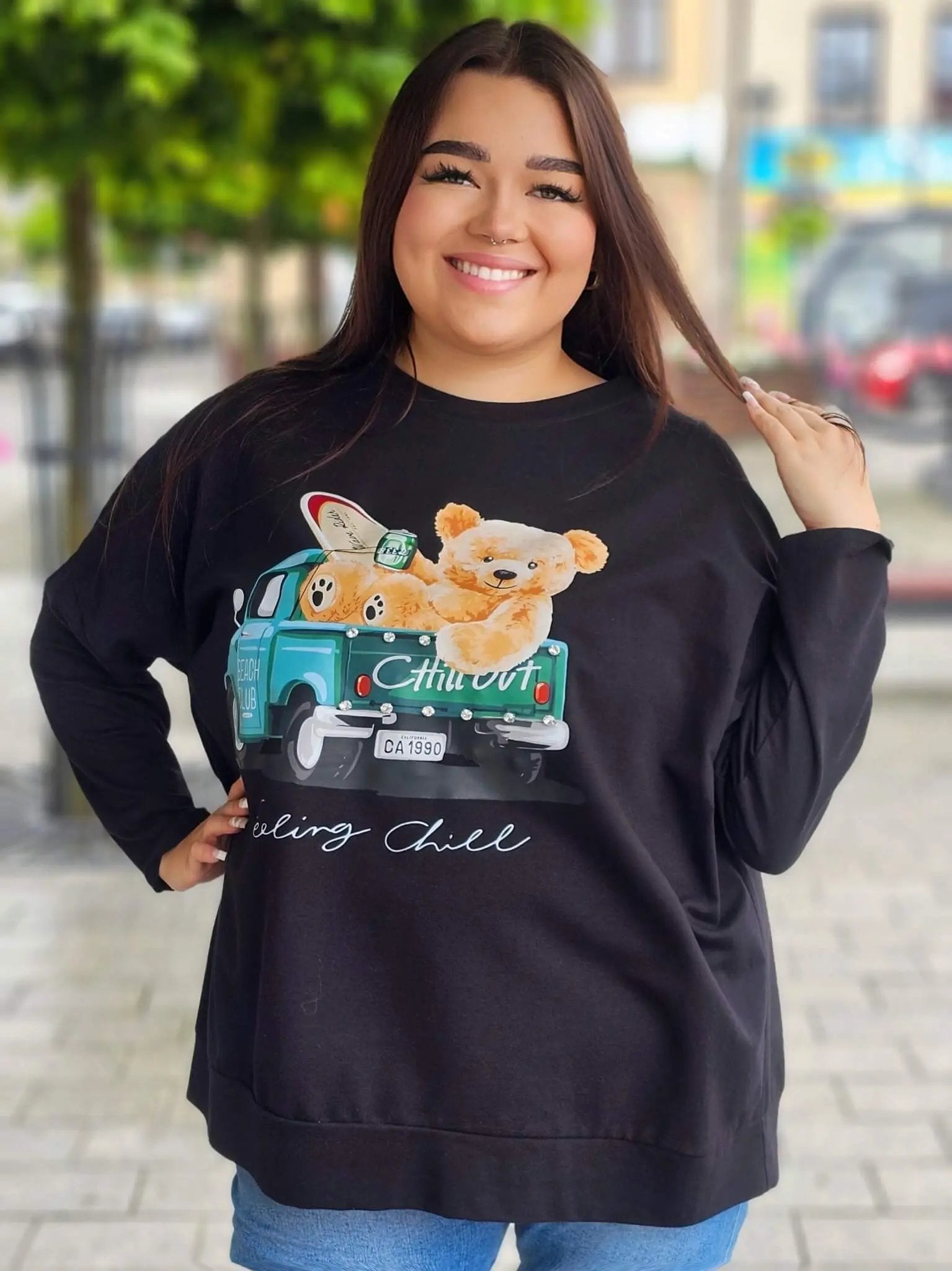 Bluza z nadrukiem misia Stylowa XL