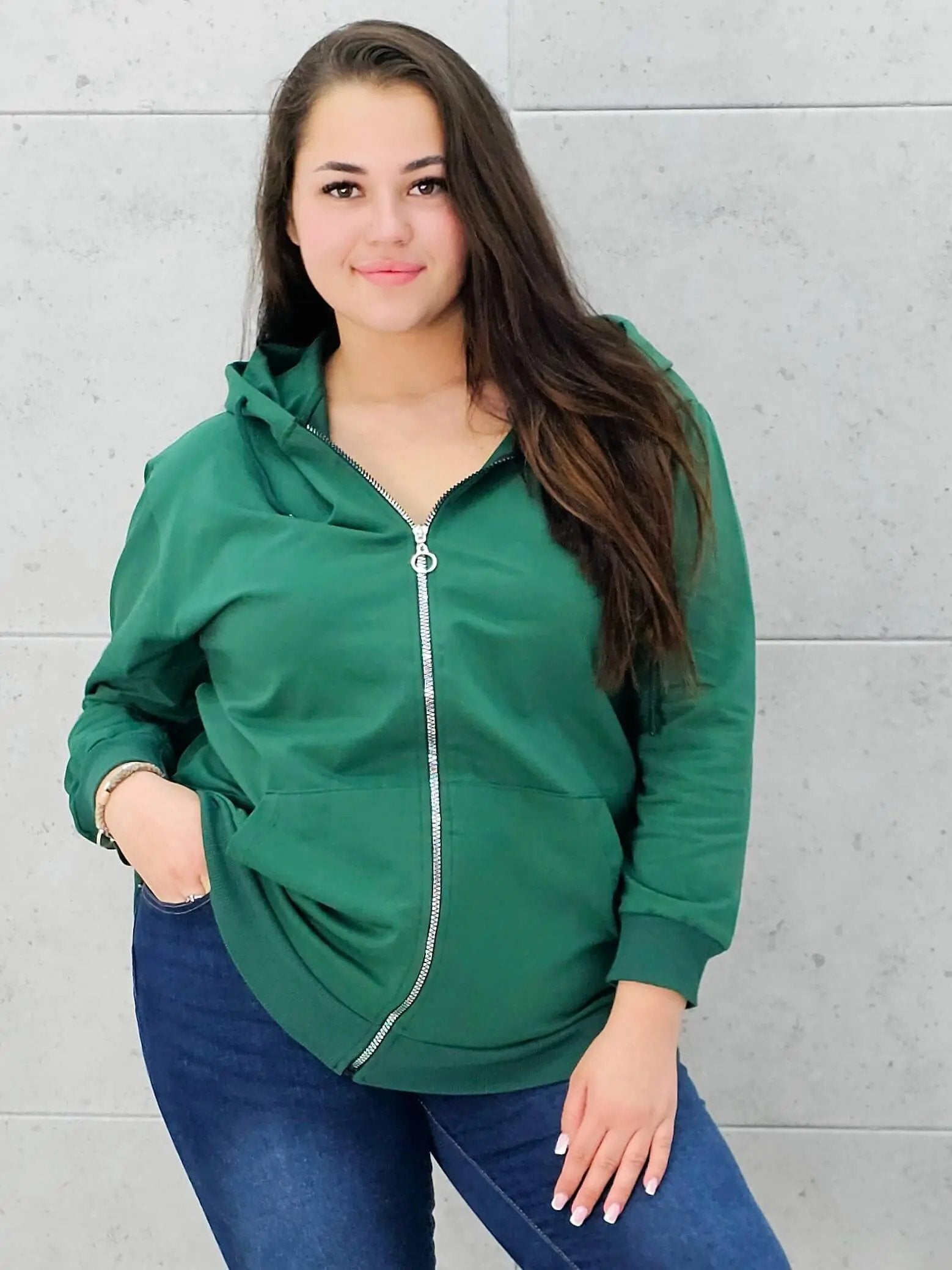 Bluza z zamkiem i kapturem Stylowa XL