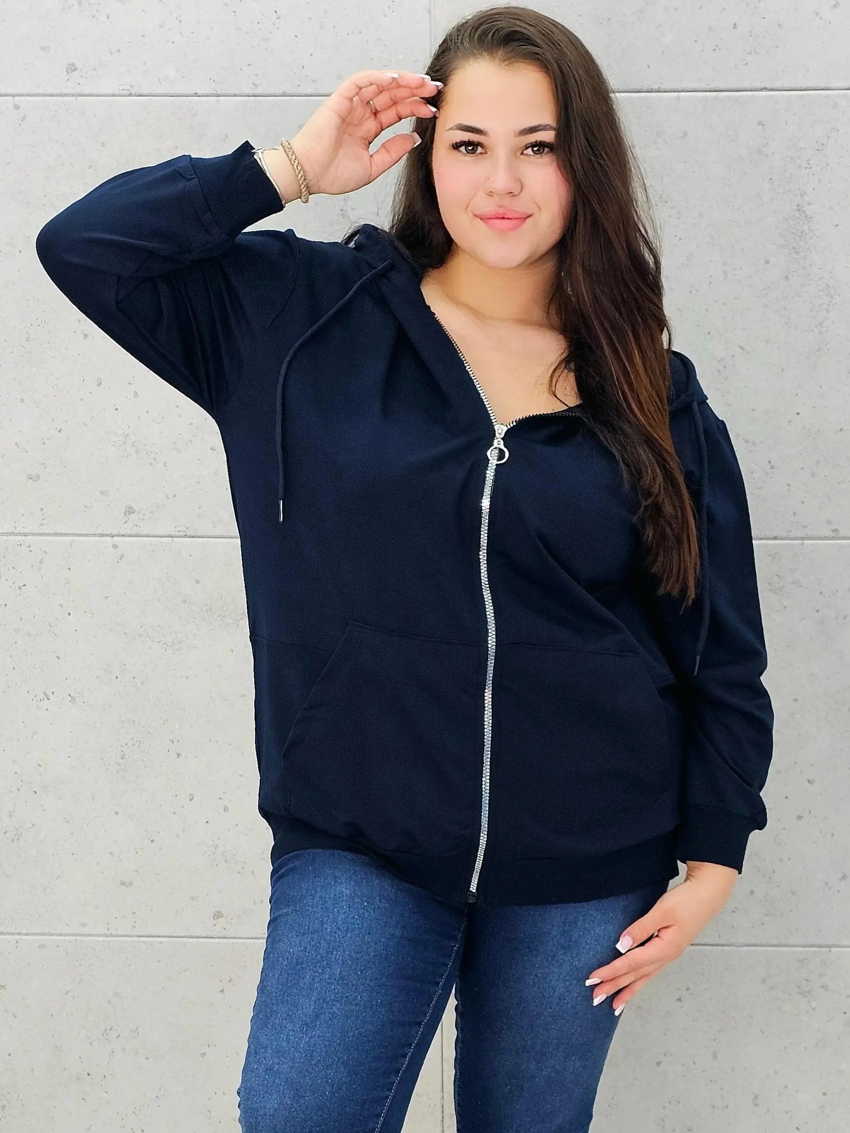 Bluza z zamkiem i kapturem Stylowa XL