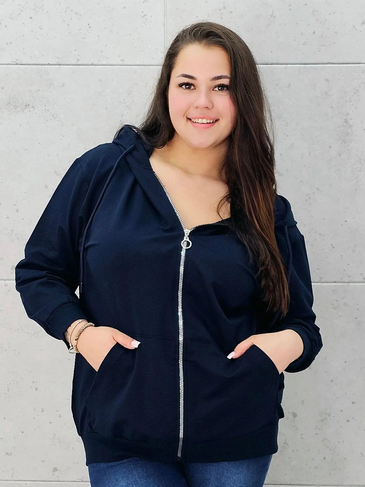 Bluza z zamkiem i kapturem Stylowa XL