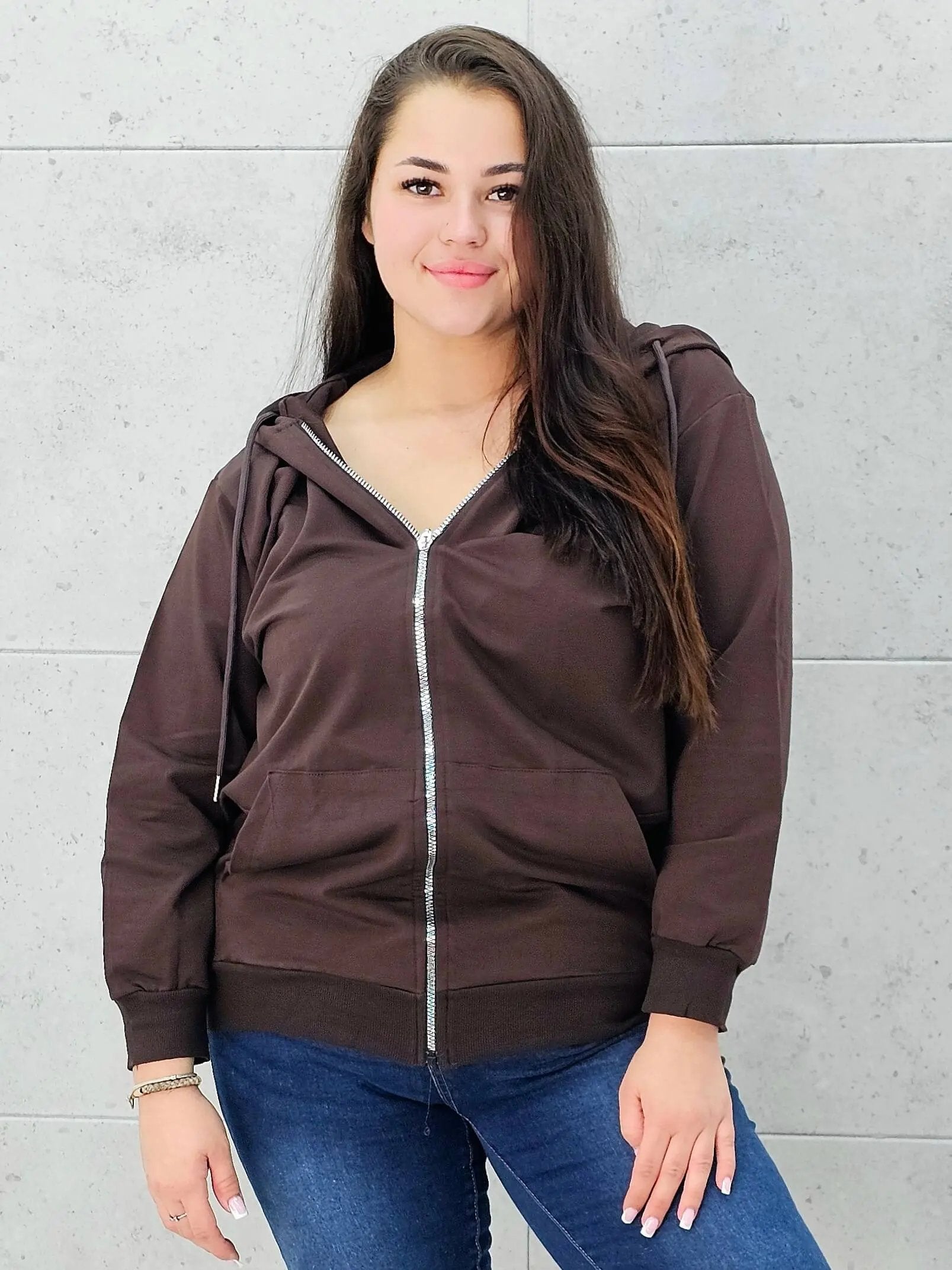 Bluza z zamkiem i kapturem Stylowa XL
