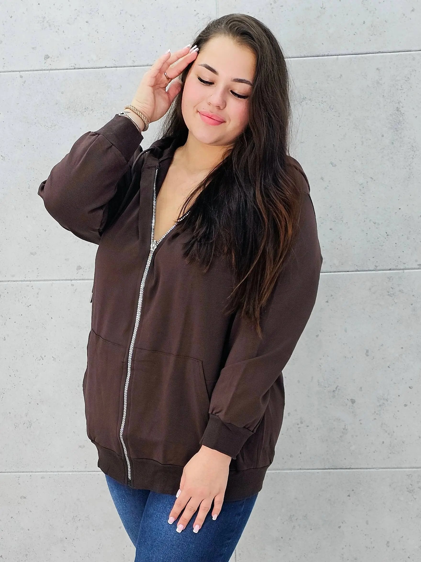 Bluza z zamkiem i kapturem Stylowa XL